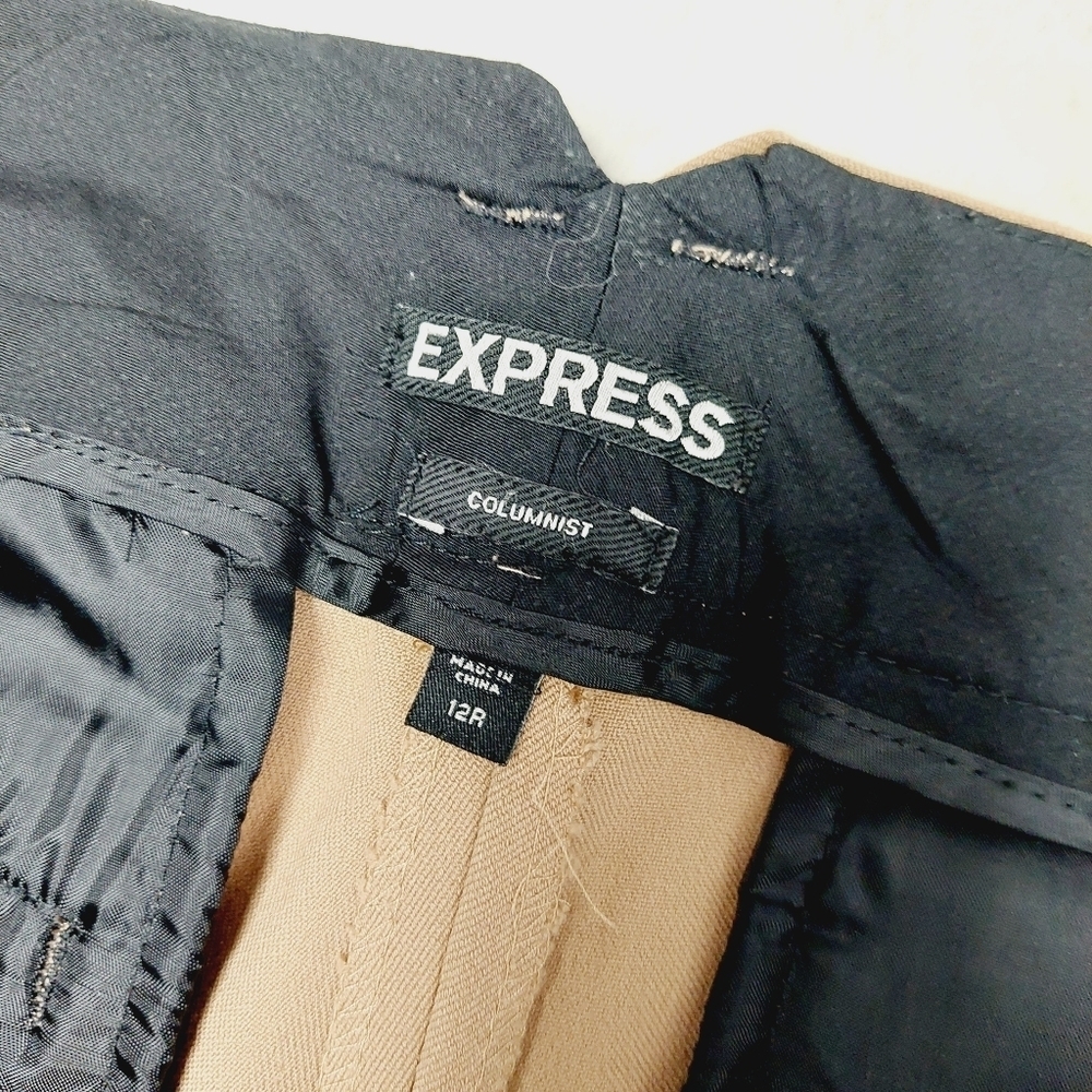 Express Women's Tan High Rise Straight Leg Dress Pants 6241 - Picture 6 of 8